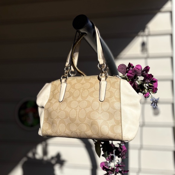 Coach Mini Christie Carryall Bag F58291 | Beige Coated Canvas | Crossbody Strap - Picture 6 of 15